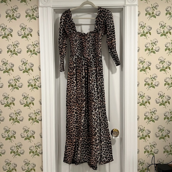 Ganni Leopard Maxi Dress Size 38 - Picture 2 of 5